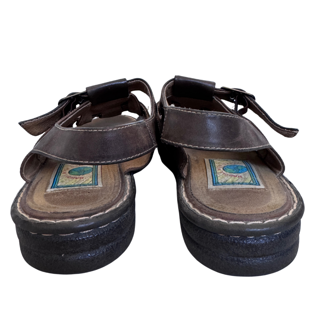 Handle with Care Brown Leather Fisherman Sandals | 7
