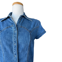 Load image into Gallery viewer, Faded Glory Short Sleeve Denim Blouse | Small-Medium
