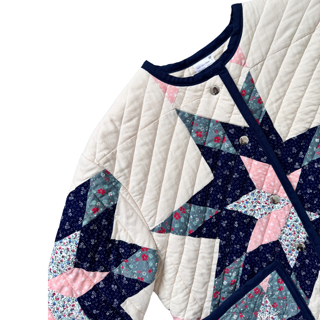 Recycled Floral Star Quilted Jacket | Extra-Small / Small