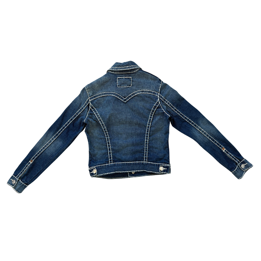True Religion Emily Super T Bold Stitch Denim Jacket | Small