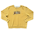 Vintage 90s Yellow Cat Applique Crewneck Sweatshirt | Extra-Large