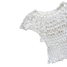 Load image into Gallery viewer, Hand Crocheted White Short Sleeve Blouse | Extra-Small / Small
