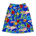 Vintage 80s-90s Bright Tropical Fruit Midi Skirt | Extra-Small / Small