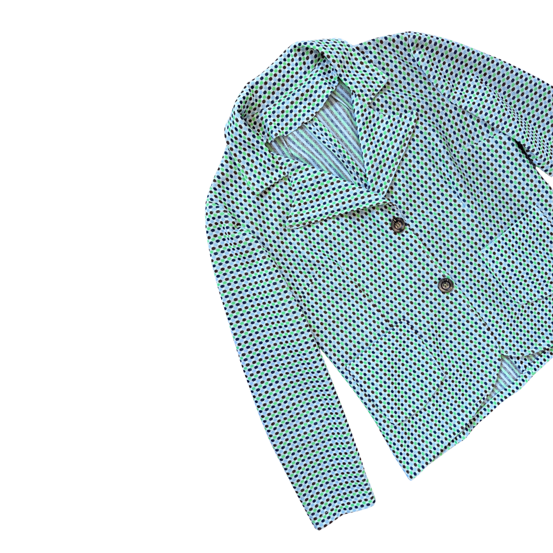 Retro Geometric Dots Printed Blazer | Medium