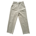Vintage 90s Girl Fashion Beige Wool Pleated Dress Pants | 9 (27)