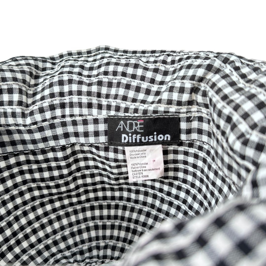 Andre Diffusion Black and White Gingham Hat