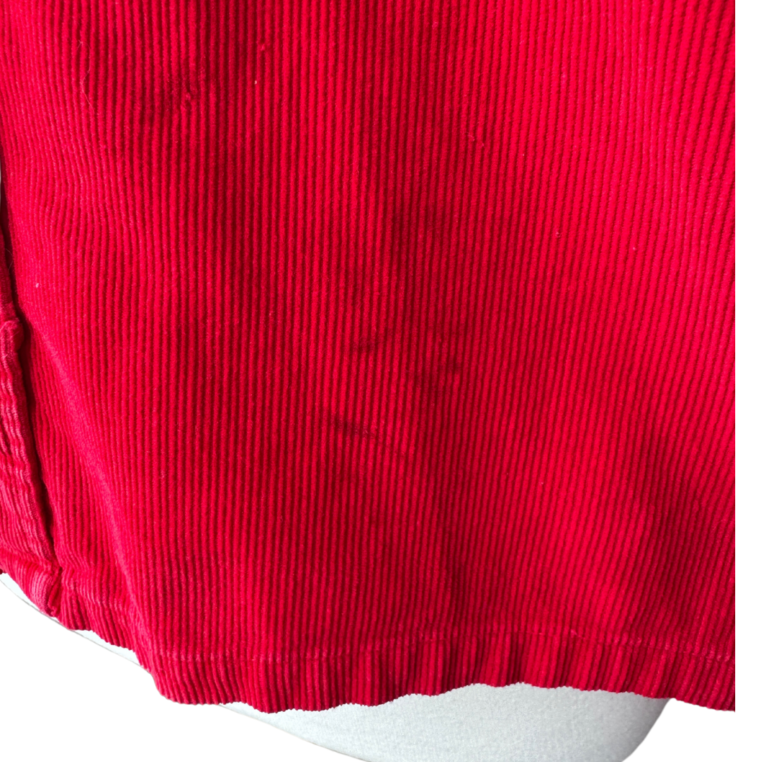 Red Corduroy Button Down Shirt | Small-Medium
