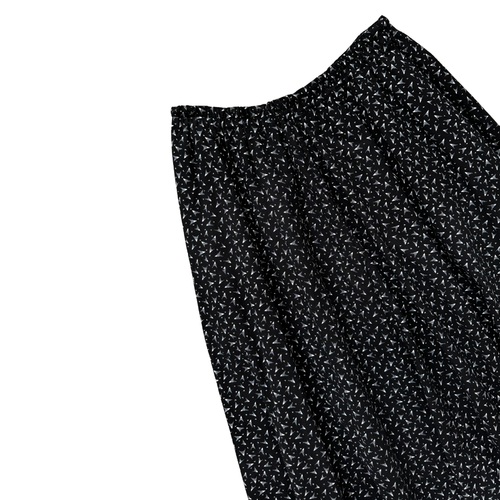 Black Cotton Maxi Skirt with Geometric Print | Medium