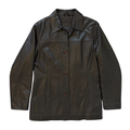 Vintage 90s Y2K Jessica Chocolate Brown Leather Coat | Medium