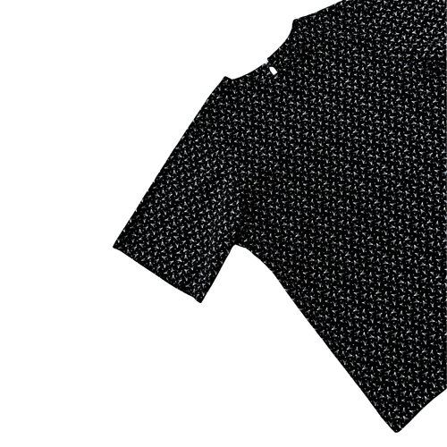 Black Cotton T-Shirt with Geometric Print | Medium