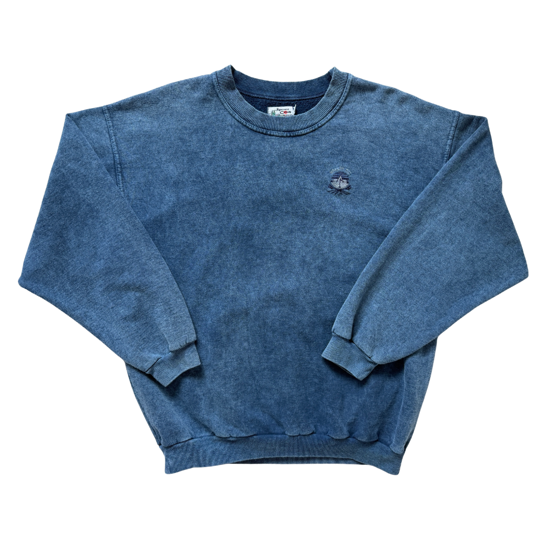 Vintage 80s-90s Valley Golf Club Marled Blue Crewneck Sweatshirt | Large