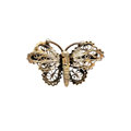 Antique 20s-30s Art Deco Silver Plated Filigree Mini Butterfly Brooch