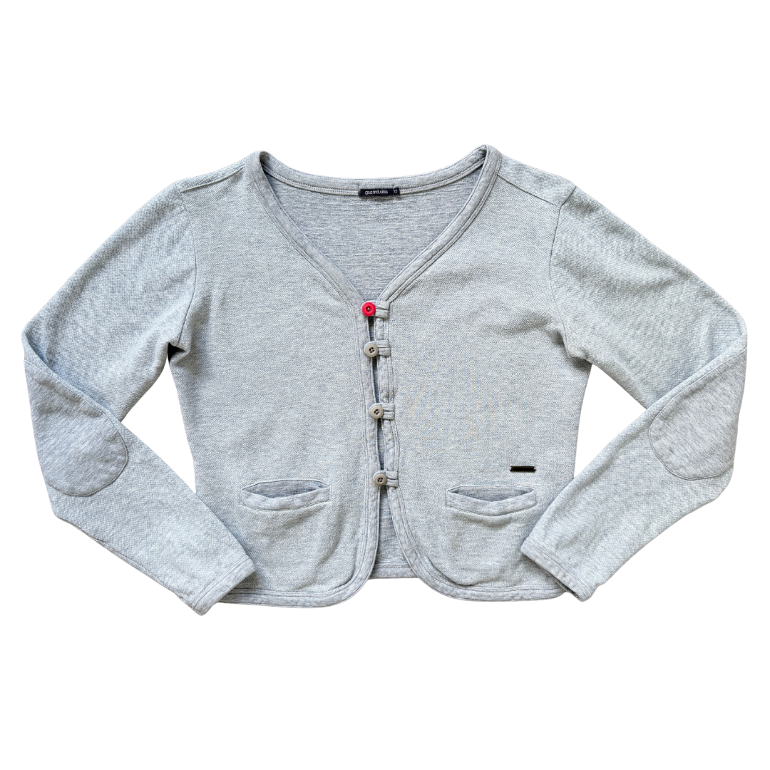 Vintage Y2K Gsus Sindustries Grey Cotton Cardigan | Extra-Small
