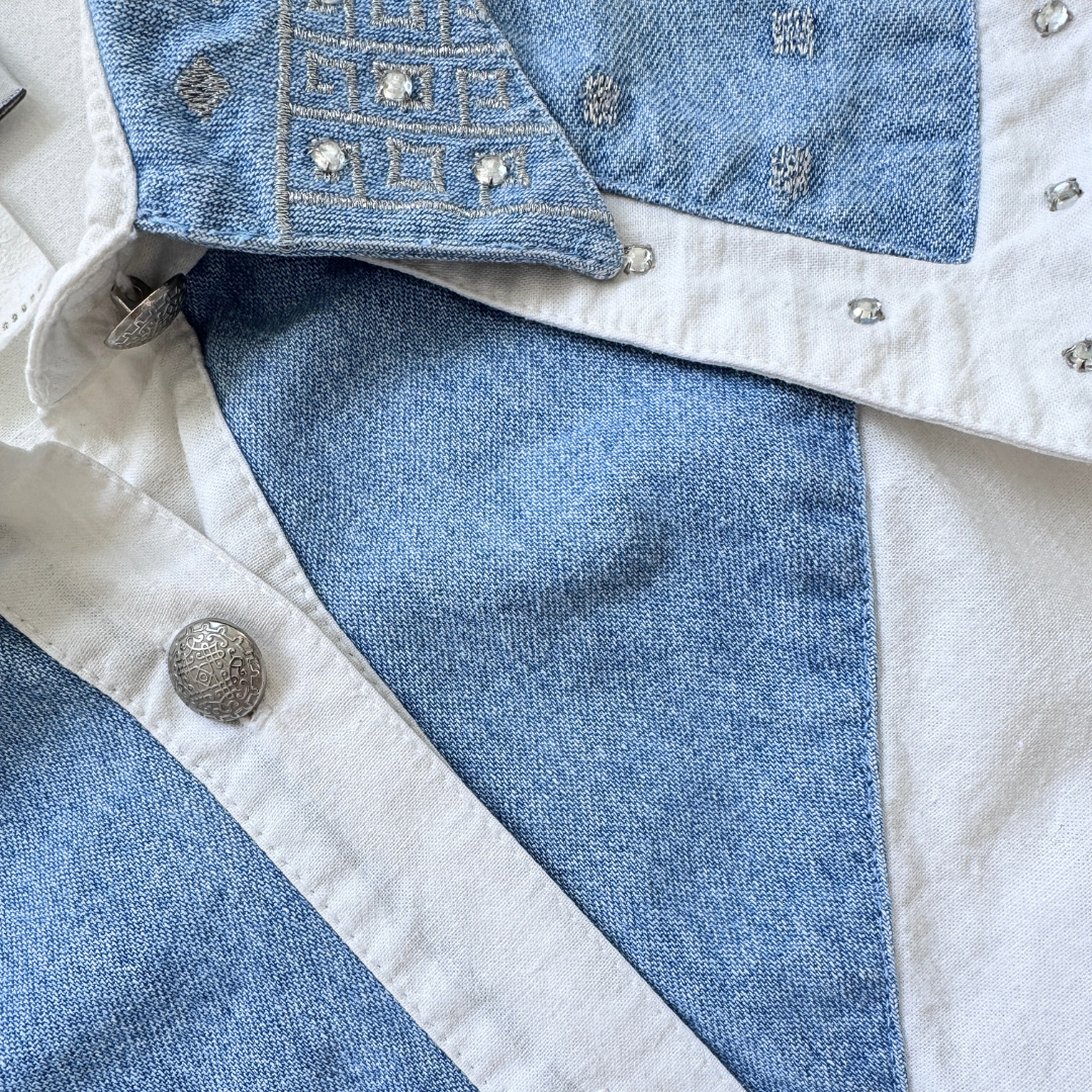 City Girl Sport Cotton and Denim Blouse | Large