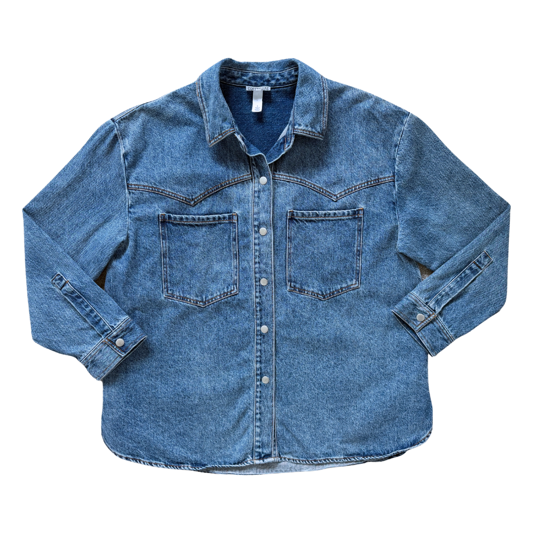 Future Collective 100% Cotton Relaxed Fit Denim Shirt Large