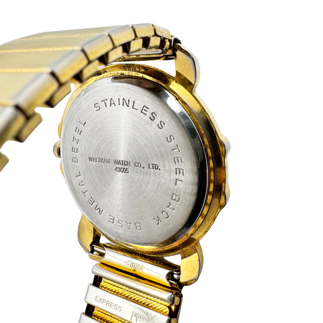 90s Prestige by Waltham Gold Stretch Band Watch