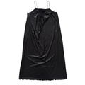 Vintage 70s-80s Van Roalte Black Satin and Lace Maxi Slip Dress | Medium