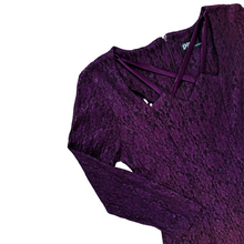 Load image into Gallery viewer, Dawn Joy Fashions Plum Purple Lace Dress | Medium
