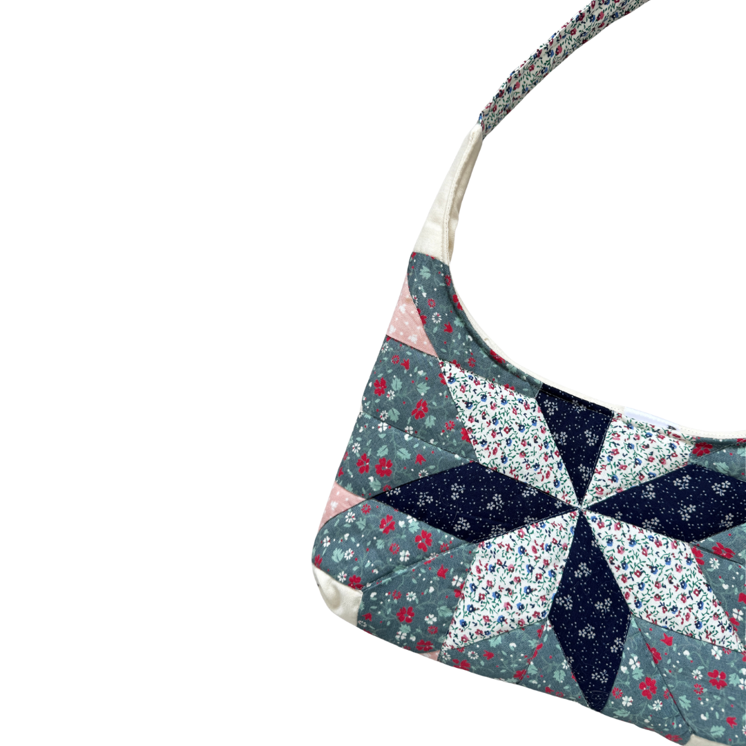 Recycled Floral Star Quilted Shoulder Bag
