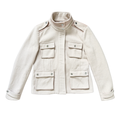 Calvin Klein Light Beige Wool Blend Funnel Neck Jacket | Small - Medium