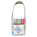 Recycled Applique Butterfly Patchwork Quilt Bag