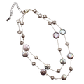 Genuine freshwater pearl coin double stranded necklace.