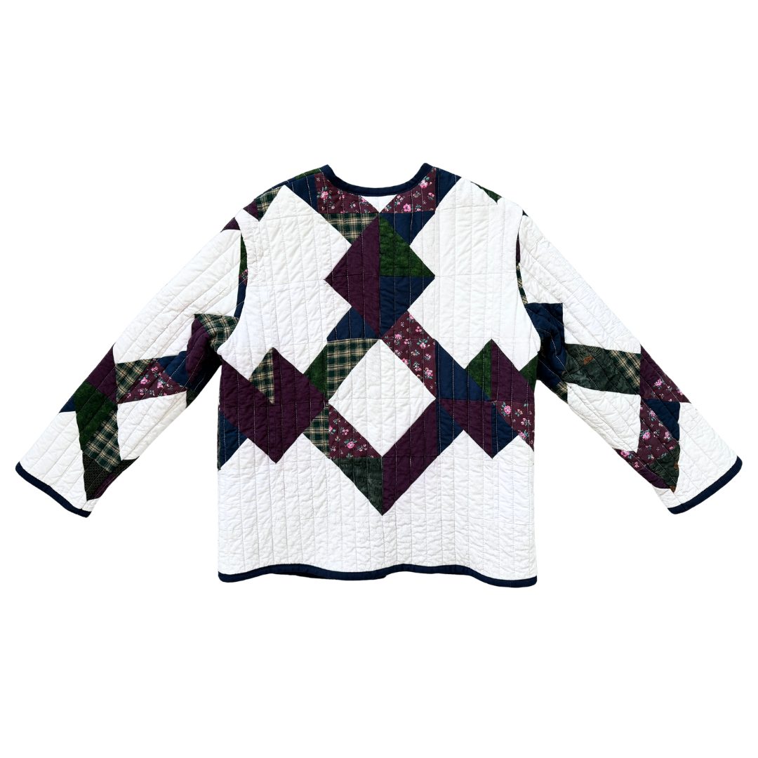 Recycled Geometric Pinecone Quilted Jacket | Small / Medium