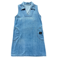 Vintage 90s DM Collection Sleeveless Collared Denim Dress | Small