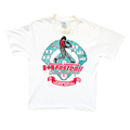 Vintage 1993 Intermediate A Western Canadian Fastball Championships, Brandon, Manitoba White Cotton Blend Crewneck T-Shirt Hanes Fifty-Fifty