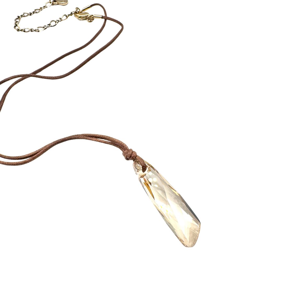 Swarovski Stonehenge Amber Crystal Necklace and Earring Set