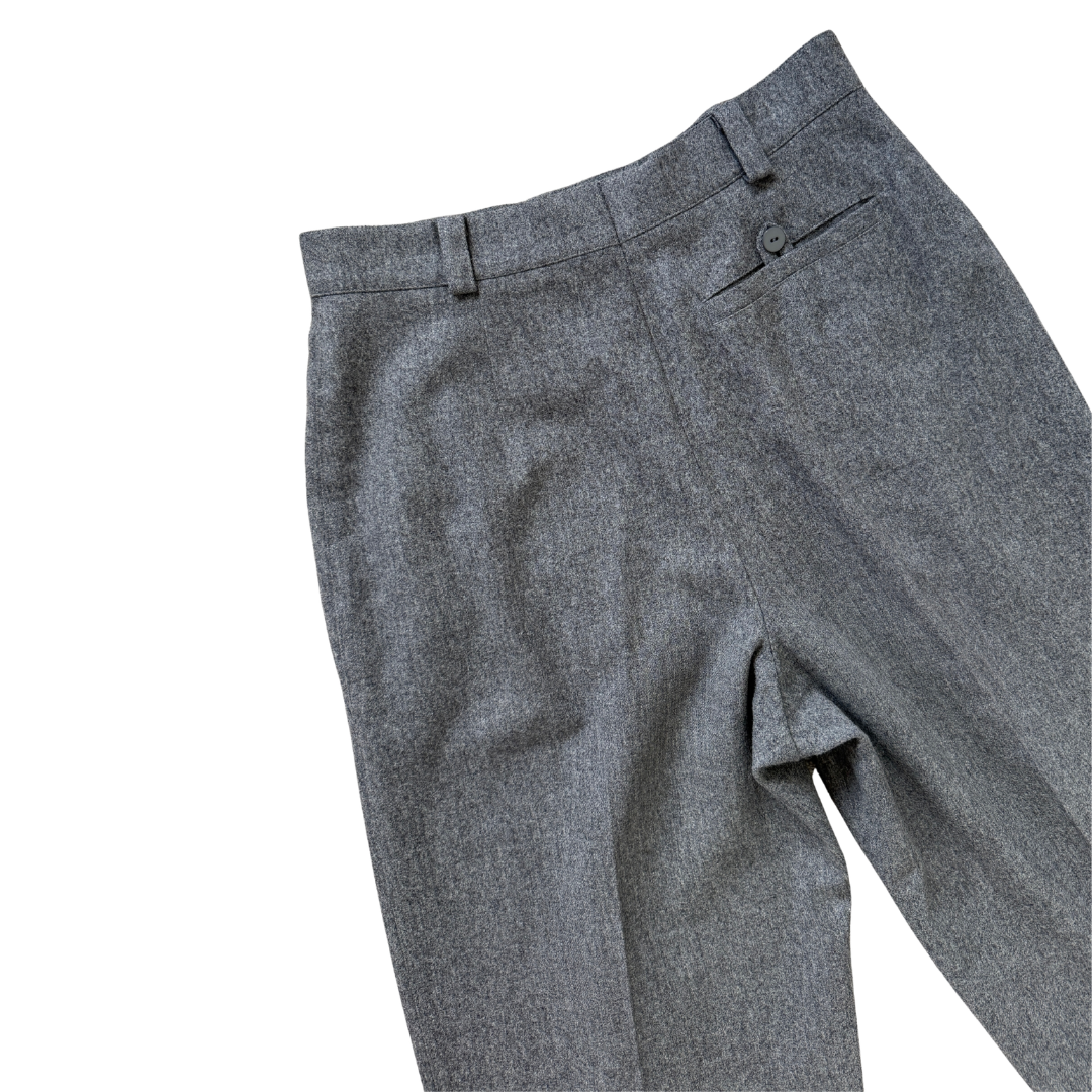 Escada Grey Wool Pleated Dress Pants | 38 (Medium-Large)