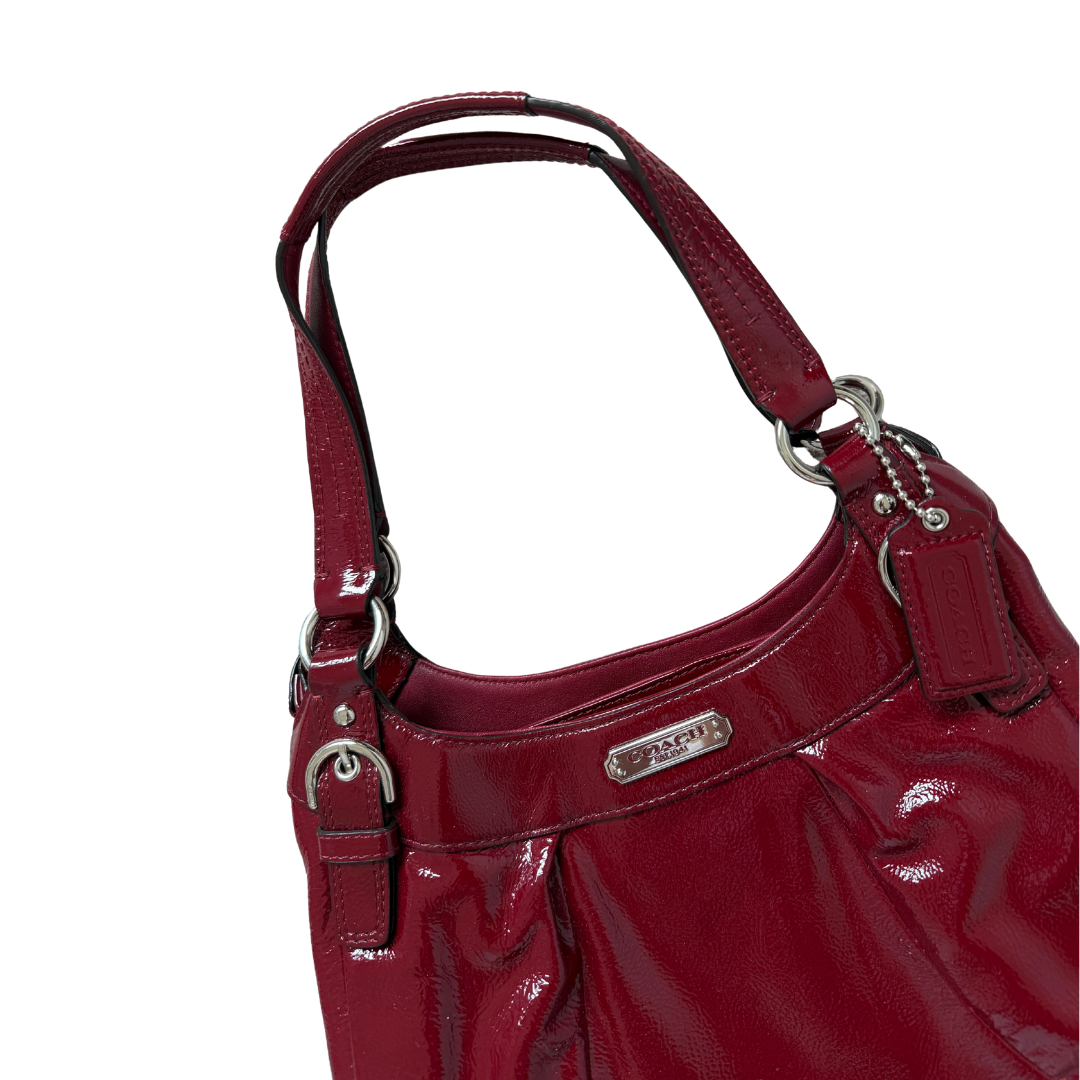 Coach Cherry Red Madison Maggie Patent Leather Soho Bag