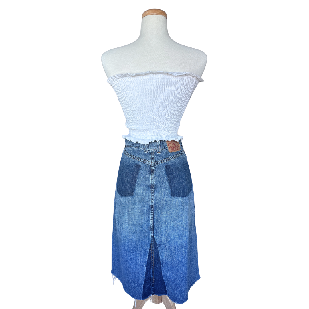 Lucky Brand Distressed Denim Skirt | Large