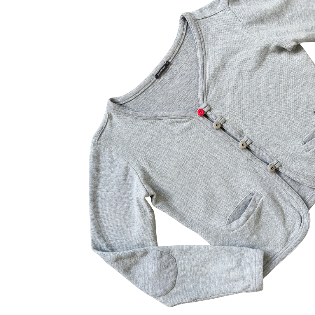 Gsus Sindustries Grey Cotton Cardigan | Extra-Small