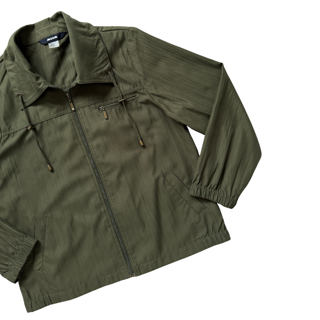 Alia Army Green Lightweight Jacket | Large