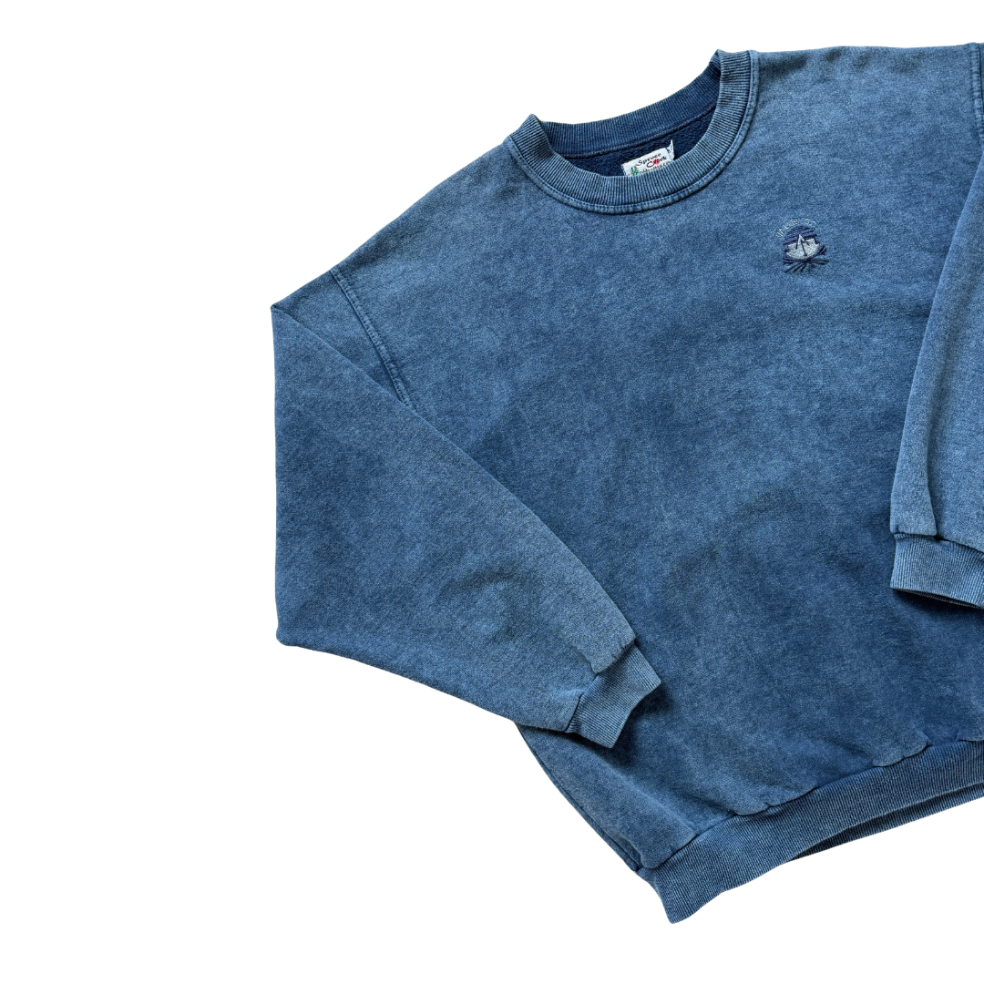 Valley Golf Club Marled Blue Crewneck Sweatshirt | Large