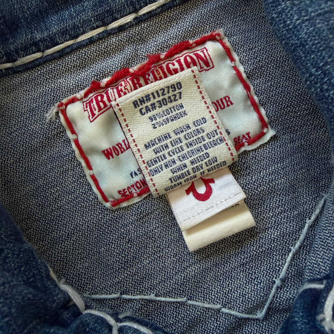 True Religion Emily Super T Bold Stitch Denim Jacket | Small