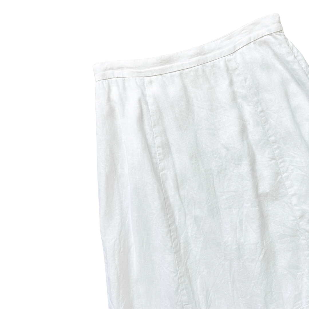 Wilfred White Organic Linen Ruffle Hem Skirt | Small