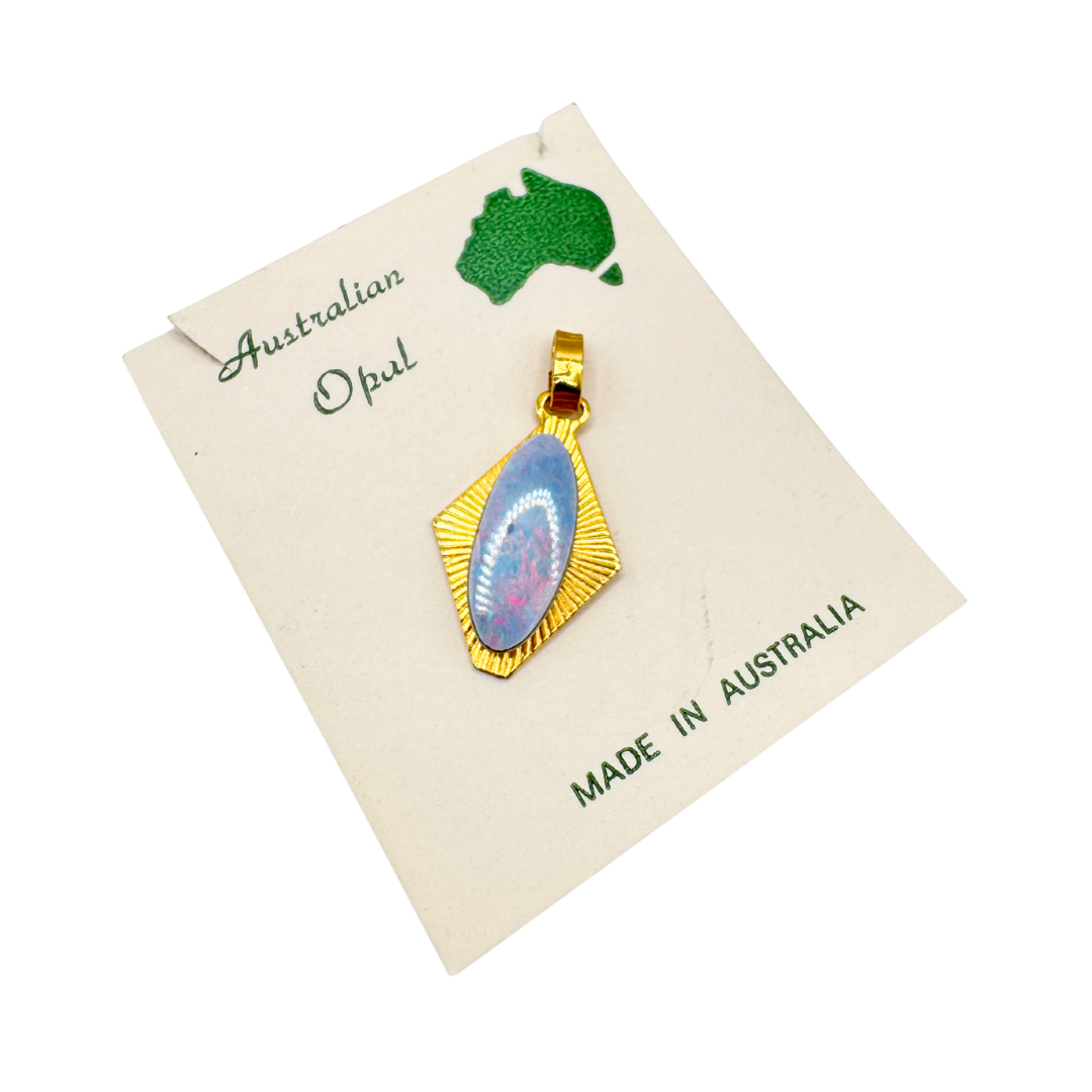 Gold Plated Australian Opal Pendant