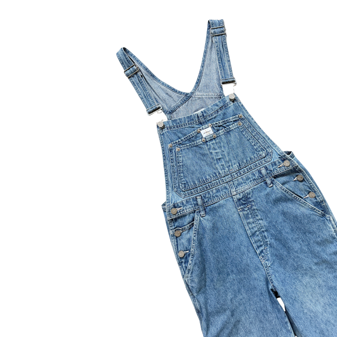90s Calvin Klein Light Wash Cargo Overalls | Small