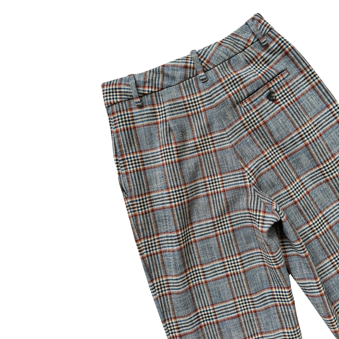 Wilfred Brown and Blue Plaid Pants | Extra-Small