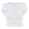 Vintage 1980s-1990s Casual Connection White Cotton Lace Knit Sweater | Medium