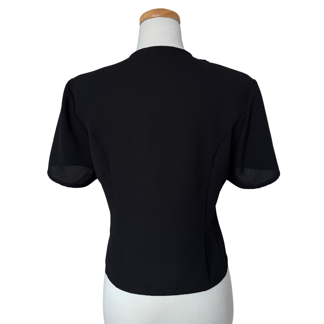 Next Ladieswear Black Blouse with Lace Trim | Small - Medium