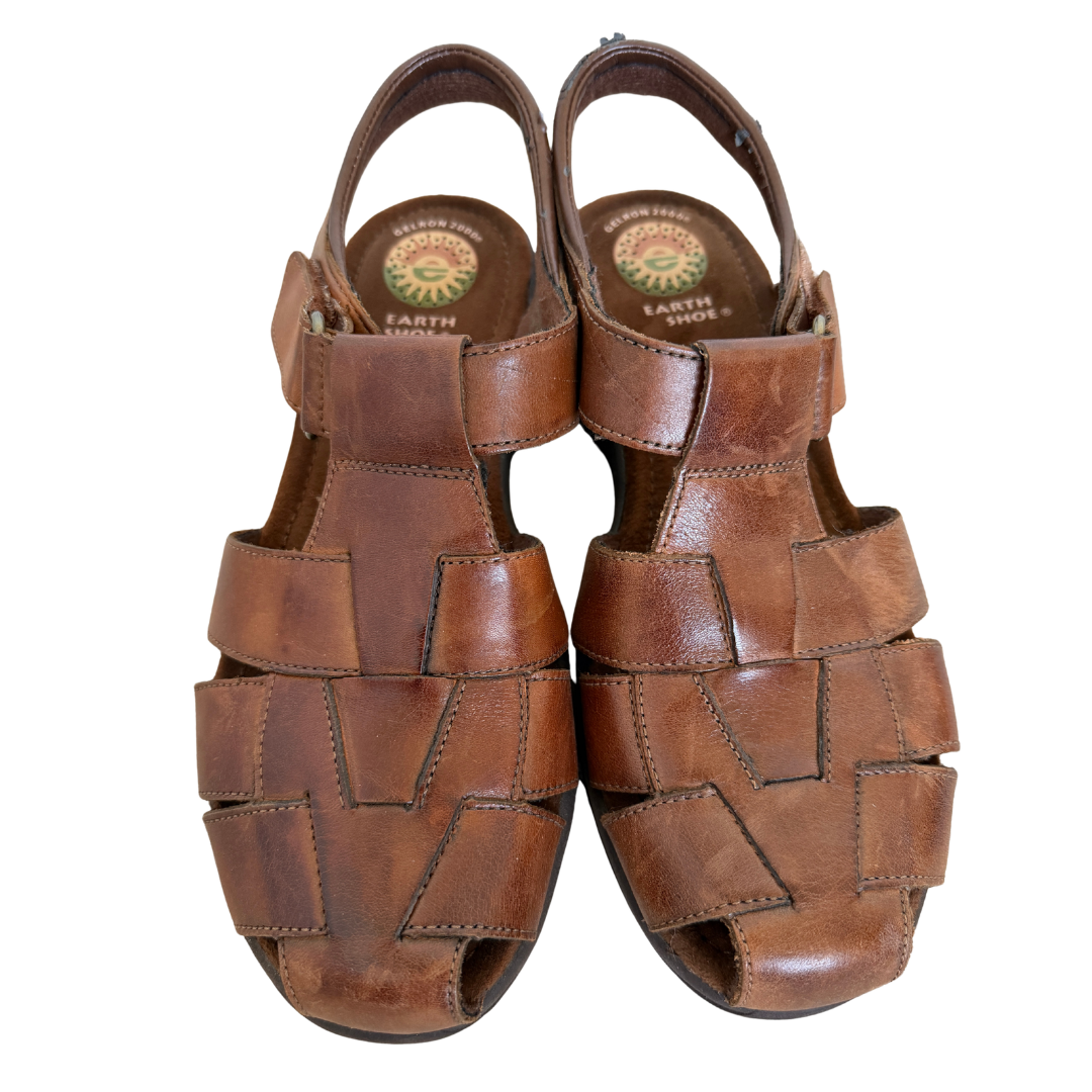 Earth Shoe Brown Leather Fisherman's Sandals | 8