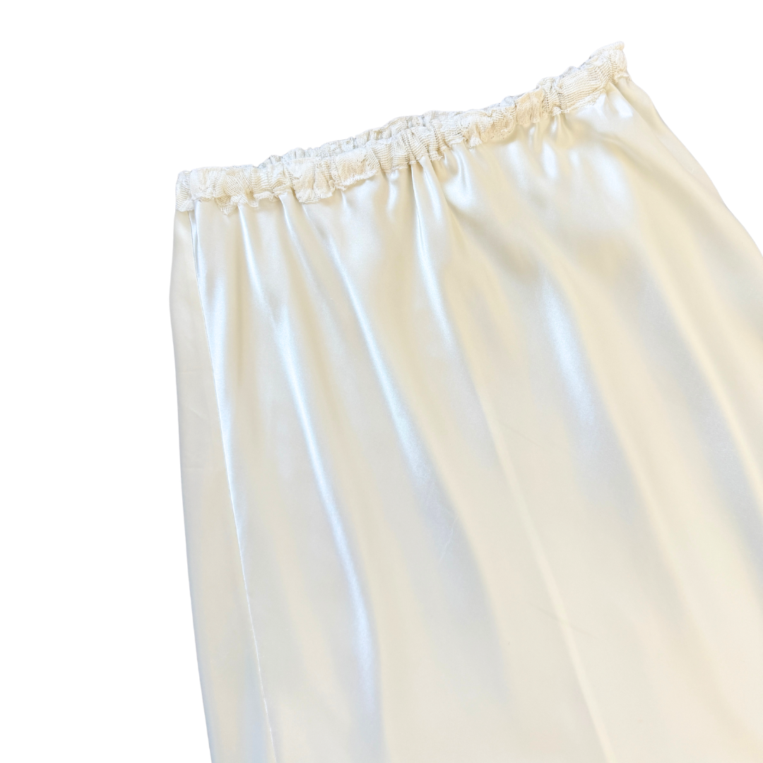 Satin and Lace Slip Skirt | Medium