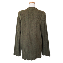 Load image into Gallery viewer, Coldwater Creek Olive Chunky Knit Sweater | Large

