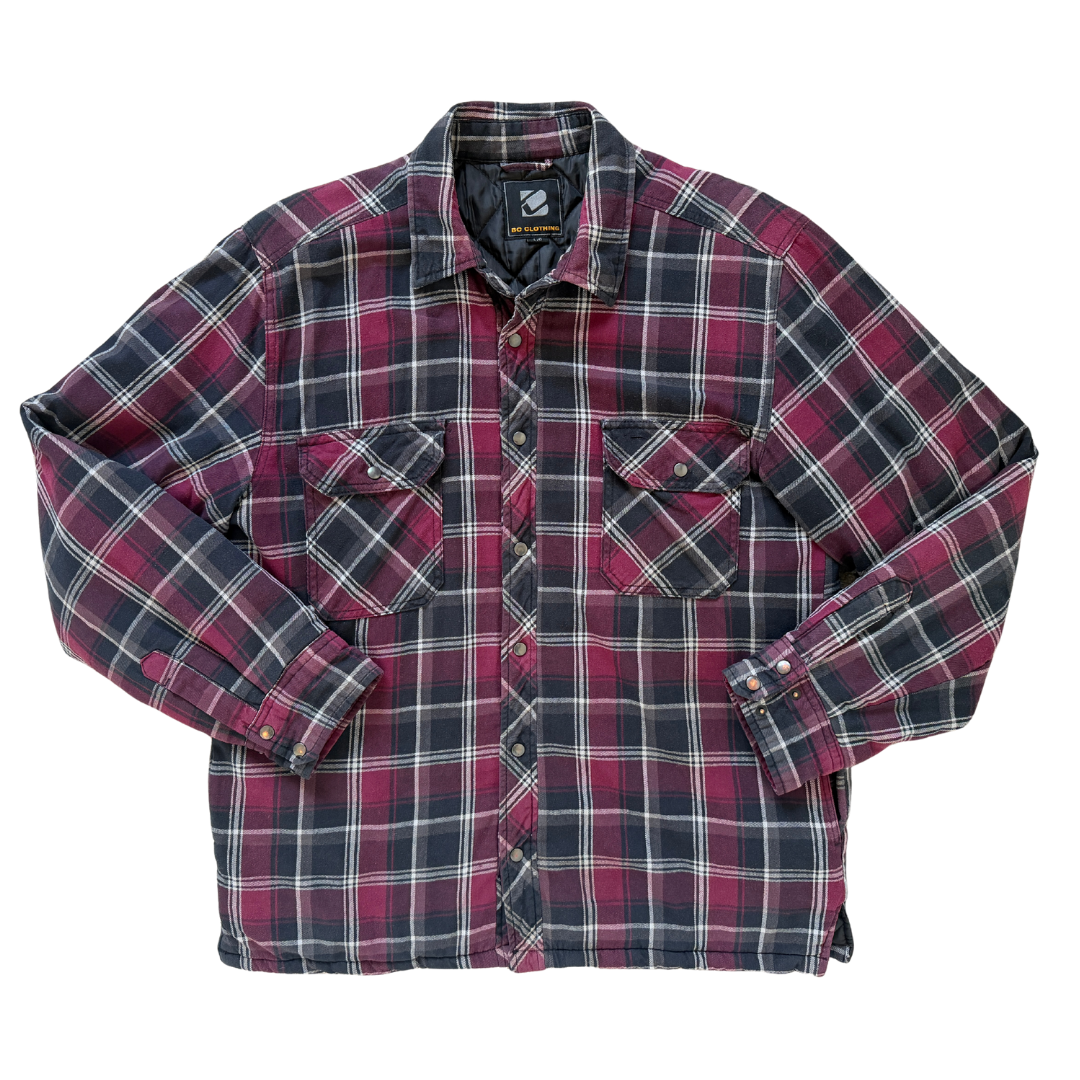 Vintage 90s Y2K Men's BC Clothing Quilted Plaid Flannel Jacket | Large