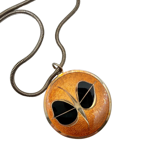 1970s Robert Gervais Modernist Enamel Pendant Necklace