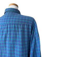 Load image into Gallery viewer, Men&#39;s Teal Plaid Cotton Button Down Shirt | Medium

