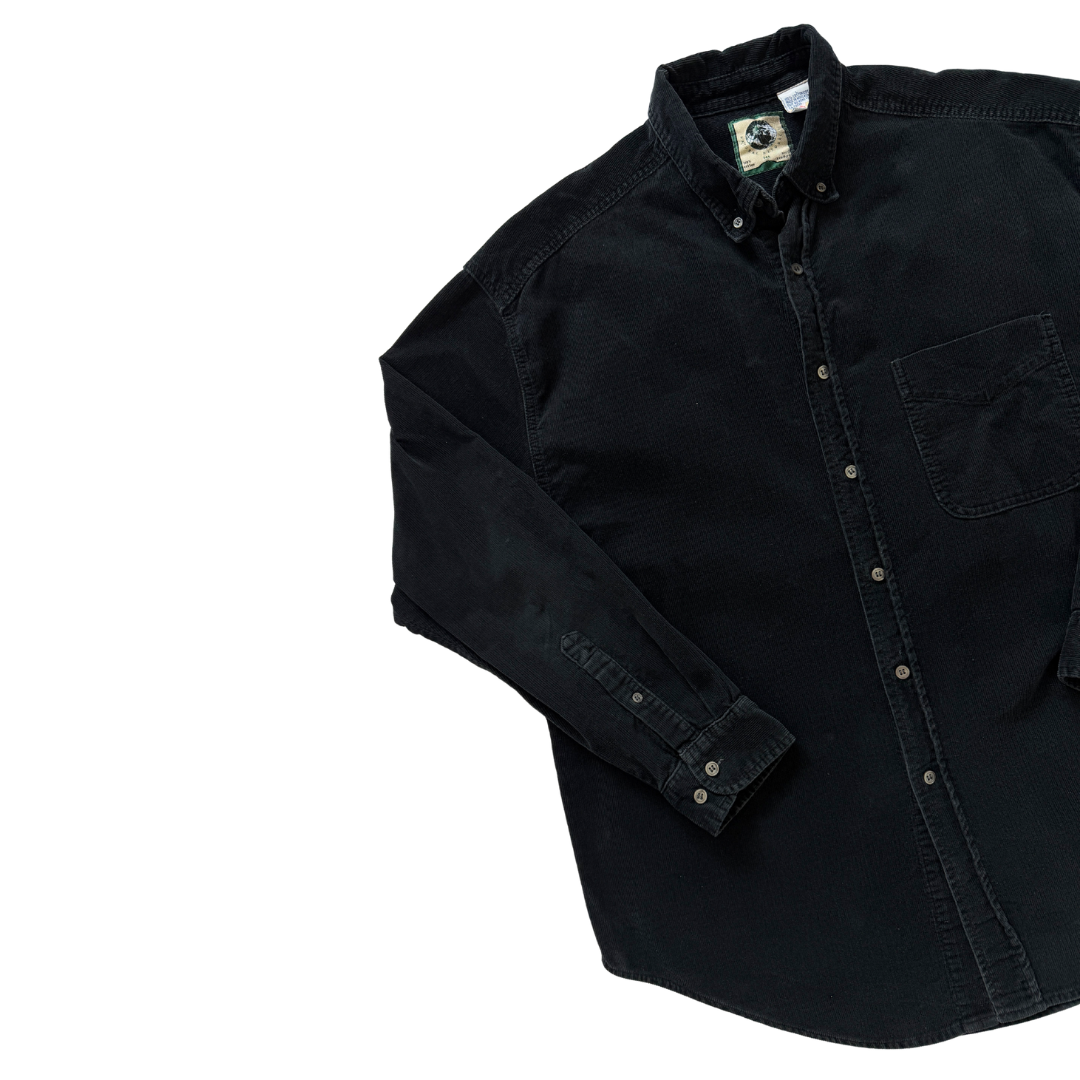 Men's Natural Resources Black Corduroy Button Down Shirt | Large